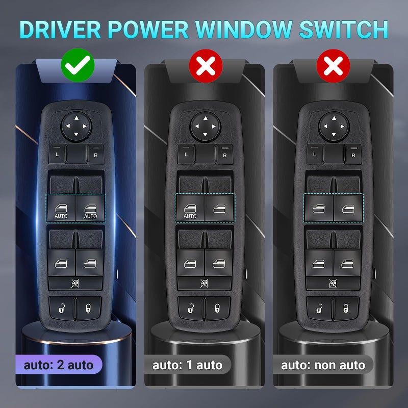 Yikesai Driver Side Power Master Window Switch - Compatible with 2015-2017 Chrysler 200, 2011-2020 Chrysler 300, 2011-2019 Dodge Charger, 2016-2022 Ram 1500 2500 3500, 2011-2021 Jeep Grand Cherokee 68231805AA - Image 3